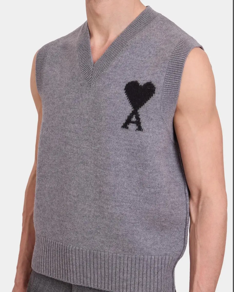 AMI PARIS Quota Ami De Coeur Logo Knit Vest | Thumbnail 3 AMI PARIS Quota Ami De Coeur Logo Knit Vest | Thumbnail 3