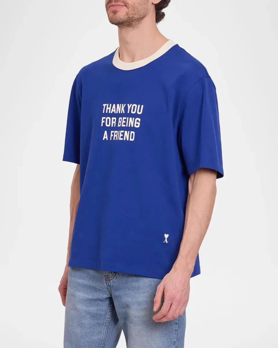 AMI PARIS Thank You For Being A Friend Boxy T-Shirt | Thumbnail 4 AMI PARIS Thank You For Being A Friend Boxy T-Shirt | Thumbnail 4