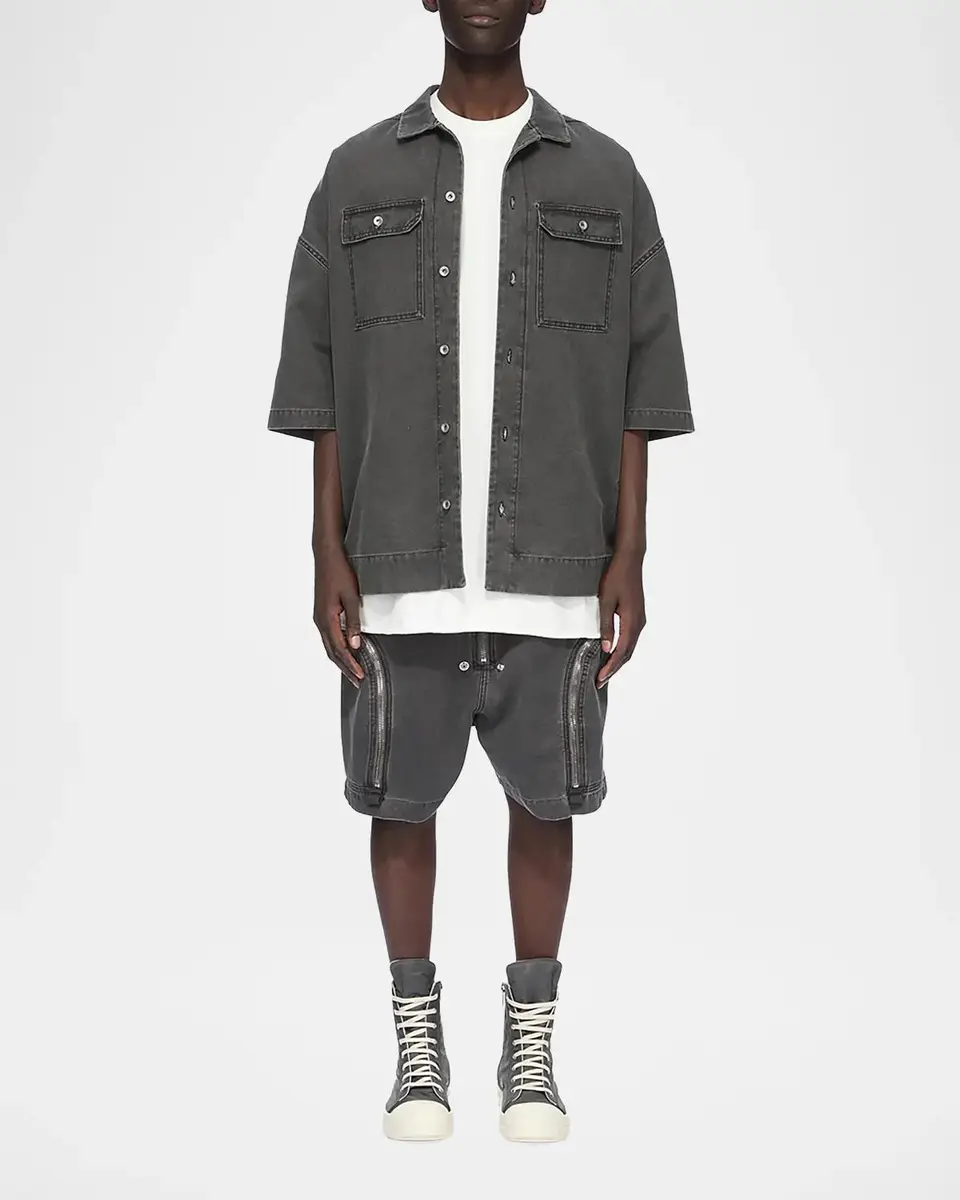 Rick Owens Bauhaus Denim Track Shorts | Thumbnail 2 Rick Owens Bauhaus Denim Track Shorts | Thumbnail 2