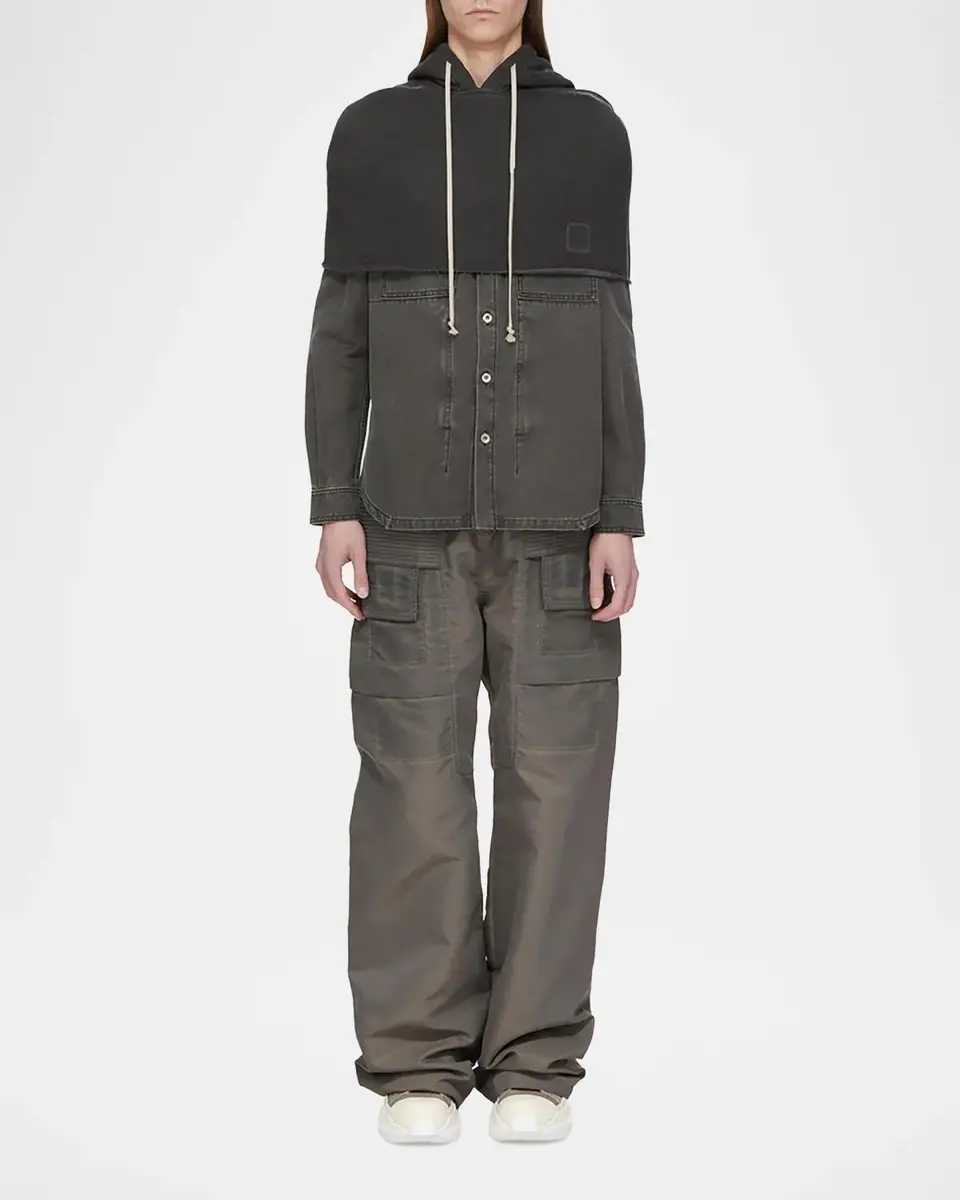 Rick Owens Denim Fitted Outershirt | Thumbnail 2 Rick Owens Denim Fitted Outershirt | Thumbnail 2