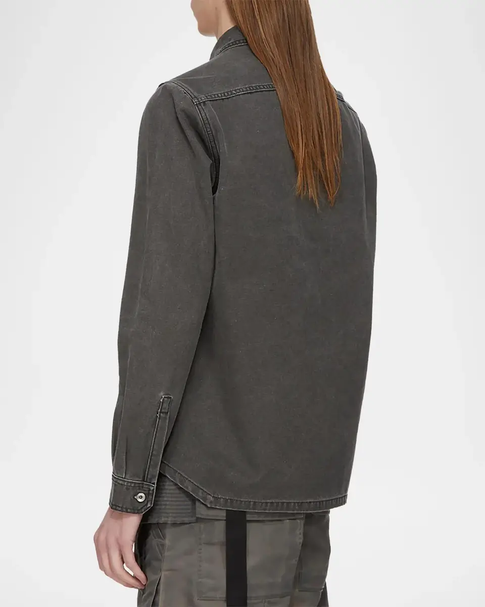 Rick Owens Denim Fitted Outershirt | Thumbnail 3 Rick Owens Denim Fitted Outershirt | Thumbnail 3
