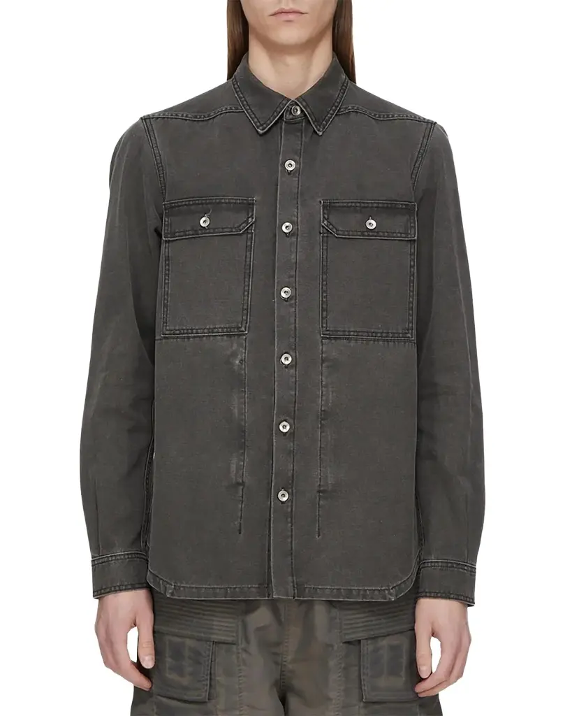 Rick Owens Denim Fitted Outershirt