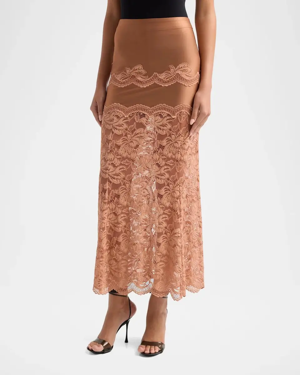Carolina Herrera Lace-Trimmed Maxi Skirt | Thumbnail 4 Carolina Herrera Lace-Trimmed Maxi Skirt | Thumbnail 4