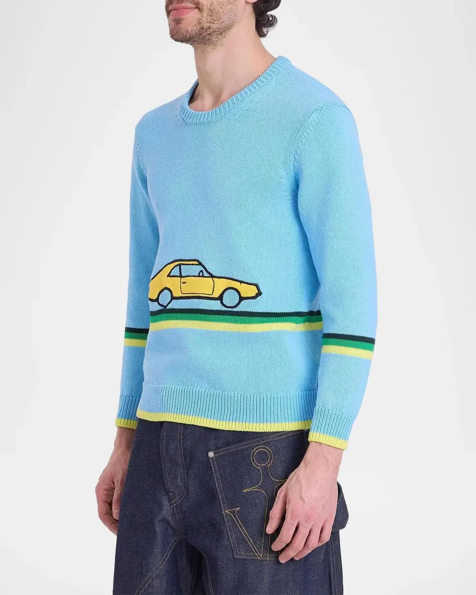 JW Anderson Graphic Cotton Crewneck Sweater | Thumbnail 4 JW Anderson Graphic Cotton Crewneck Sweater | Thumbnail 4