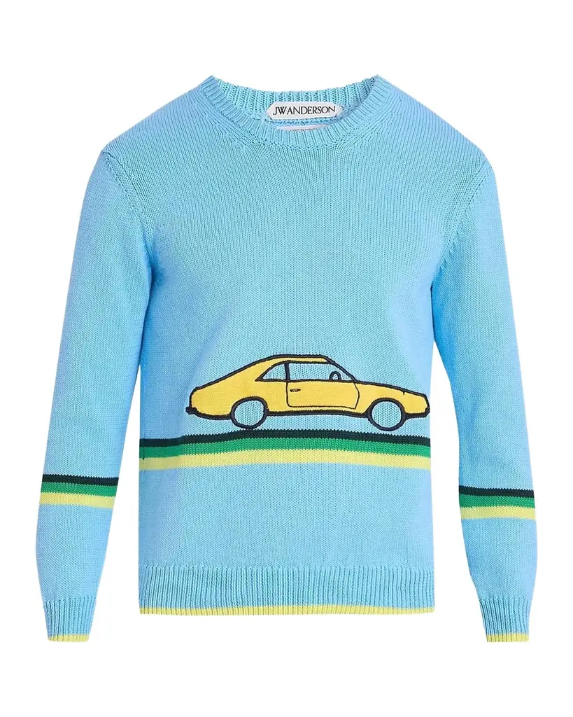 JW Anderson Graphic Cotton Crewneck Sweater
