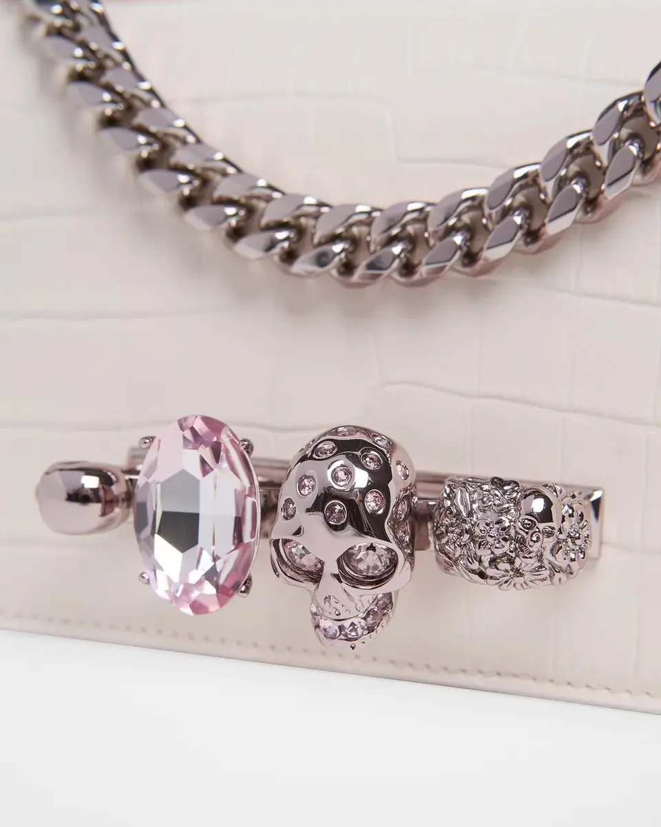 Alexander McQueen Jewelled Croc-Embossed Leather Shoulder Bag | Thumbnail 6 Alexander McQueen Jewelled Croc-Embossed Leather Shoulder Bag | Thumbnail 6