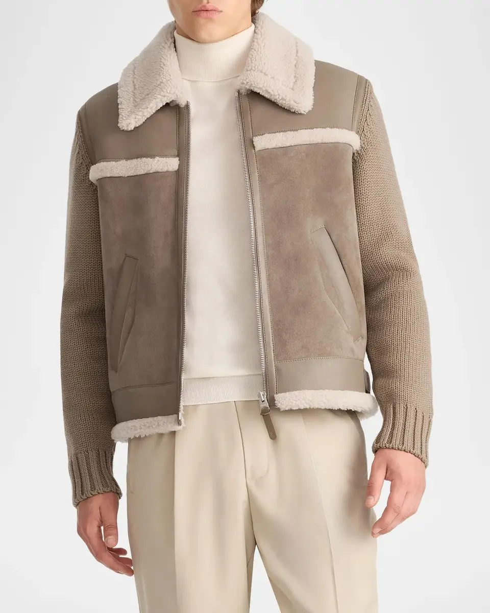 Mackage Men's Torrian Suede Shearling Jacket | Thumbnail 4