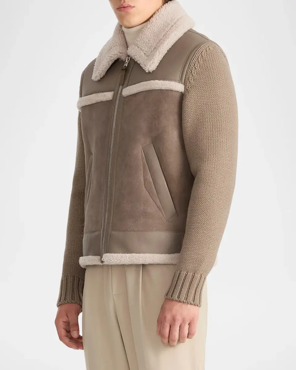 Mackage Men's Torrian Suede Shearling Jacket | Thumbnail 6