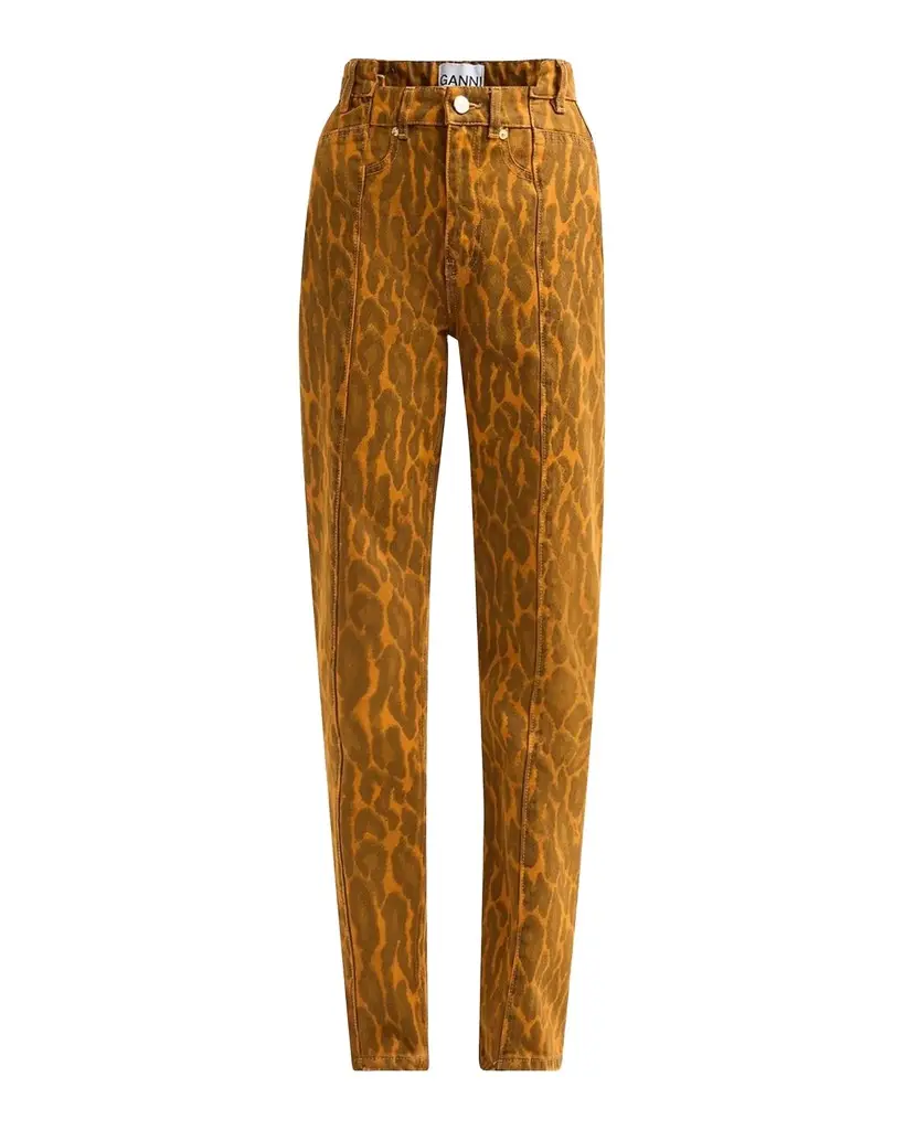 Print Denim Fold Jeans Print Denim Fold Jeans