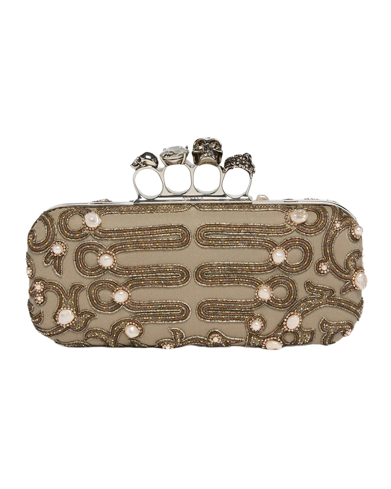 Long Embroidered Knuckle Clutch Bag Long Embroidered Knuckle Clutch Bag