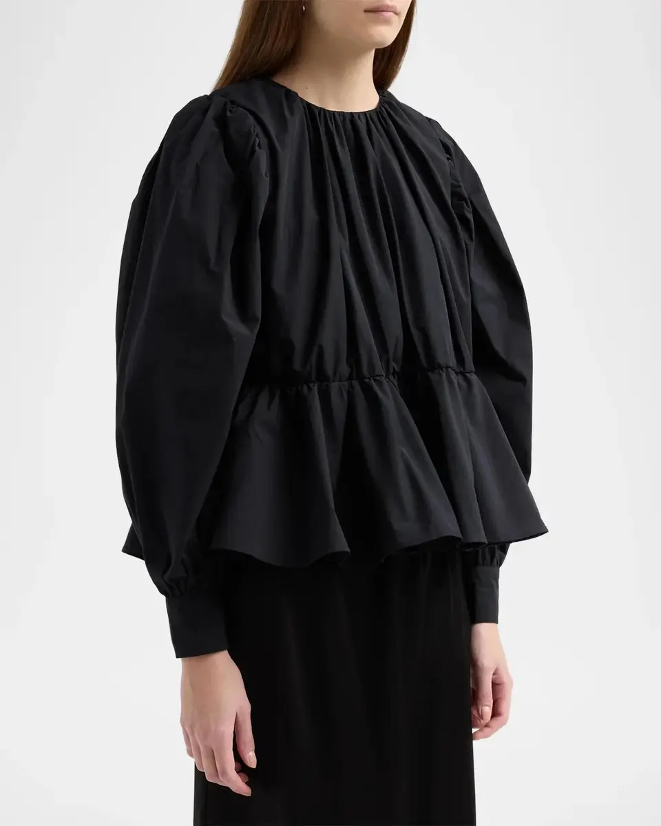 Ganni Compact Poplin Gathered Peplum Blouse | Thumbnail 5 Ganni Compact Poplin Gathered Peplum Blouse | Thumbnail 5