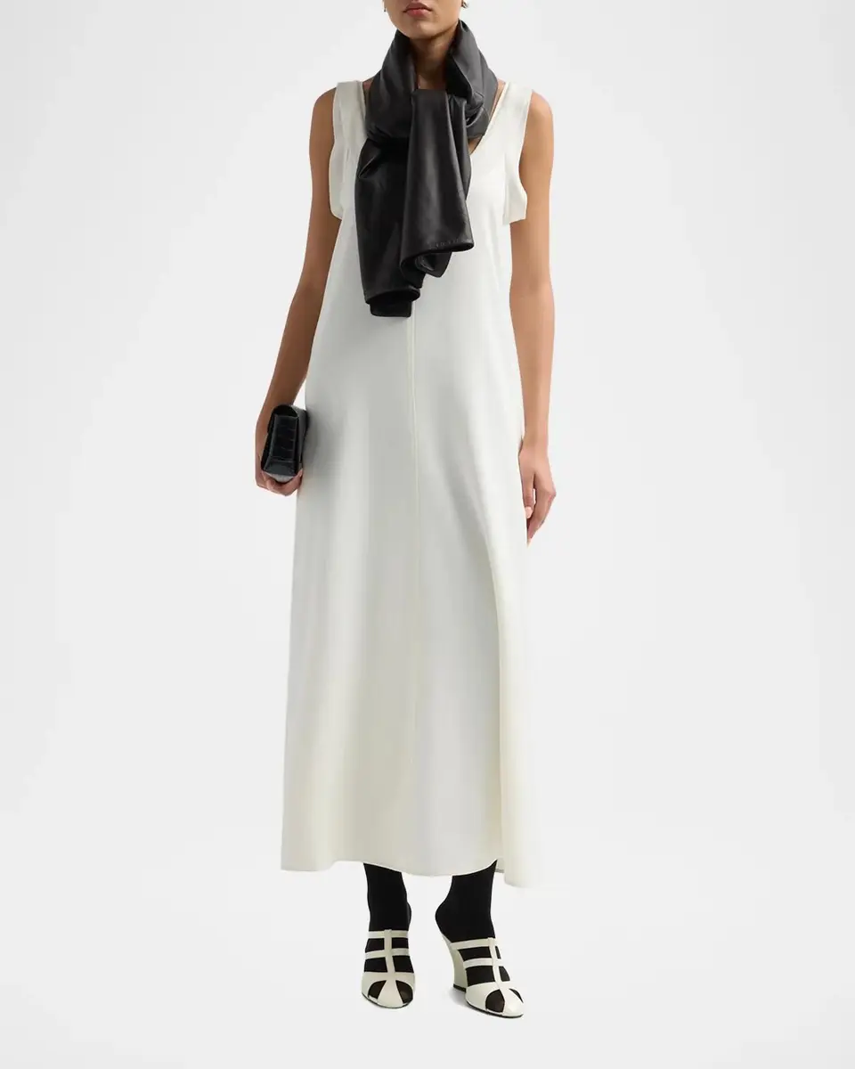 TOTEME Leather Cashmere Scarf | Thumbnail 2 TOTEME Leather Cashmere Scarf | Thumbnail 2