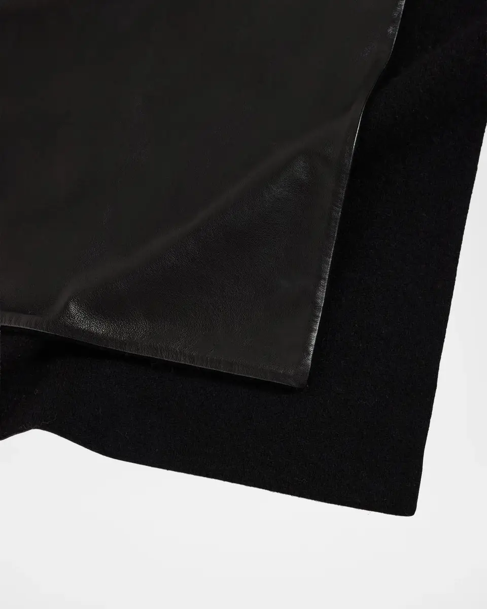 TOTEME Leather Cashmere Scarf | Thumbnail 4 TOTEME Leather Cashmere Scarf | Thumbnail 4