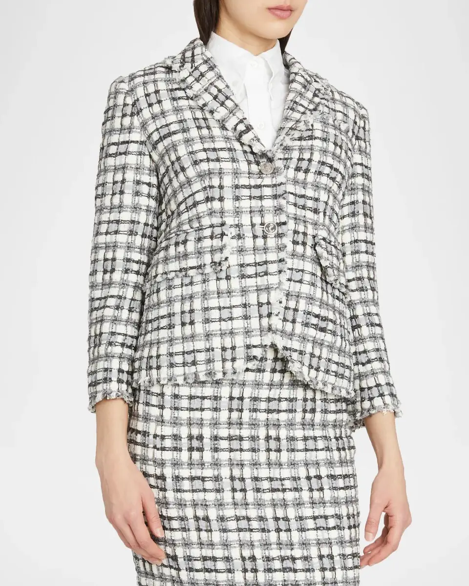 Thom Browne High Armhole Tweed Single-Breasted Sport Coat | Thumbnail 4