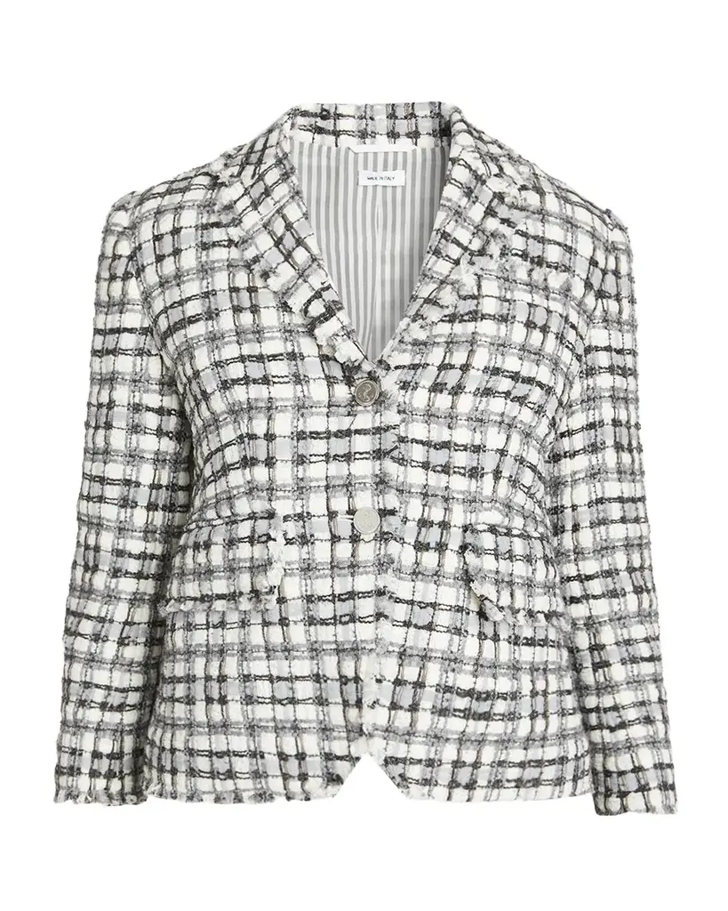 High Armhole Tweed Single-Breasted Sport Coat High Armhole Tweed Single-Breasted Sport Coat