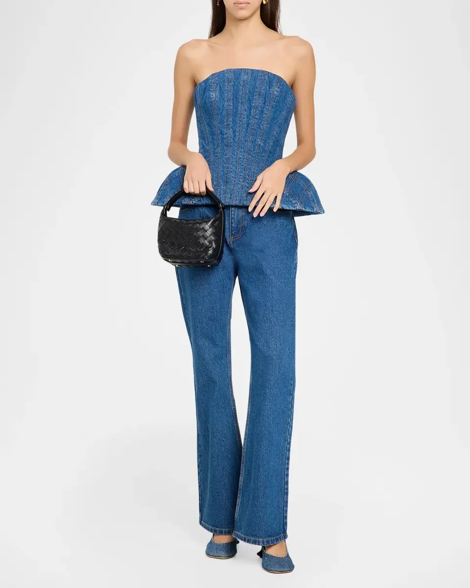 Aknvas Emmi Denim Peplum-Hem Corset | Thumbnail 2 Aknvas Emmi Denim Peplum-Hem Corset | Thumbnail 2