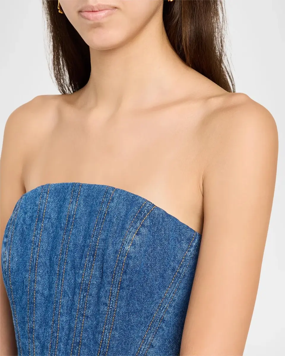 Aknvas Emmi Denim Peplum-Hem Corset | Thumbnail 5 Aknvas Emmi Denim Peplum-Hem Corset | Thumbnail 5