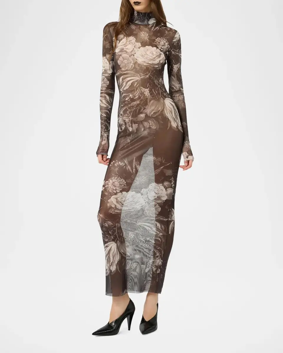Roberto Cavalli Printed Sheer Maxi Dress | Thumbnail 2 Roberto Cavalli Printed Sheer Maxi Dress | Thumbnail 2