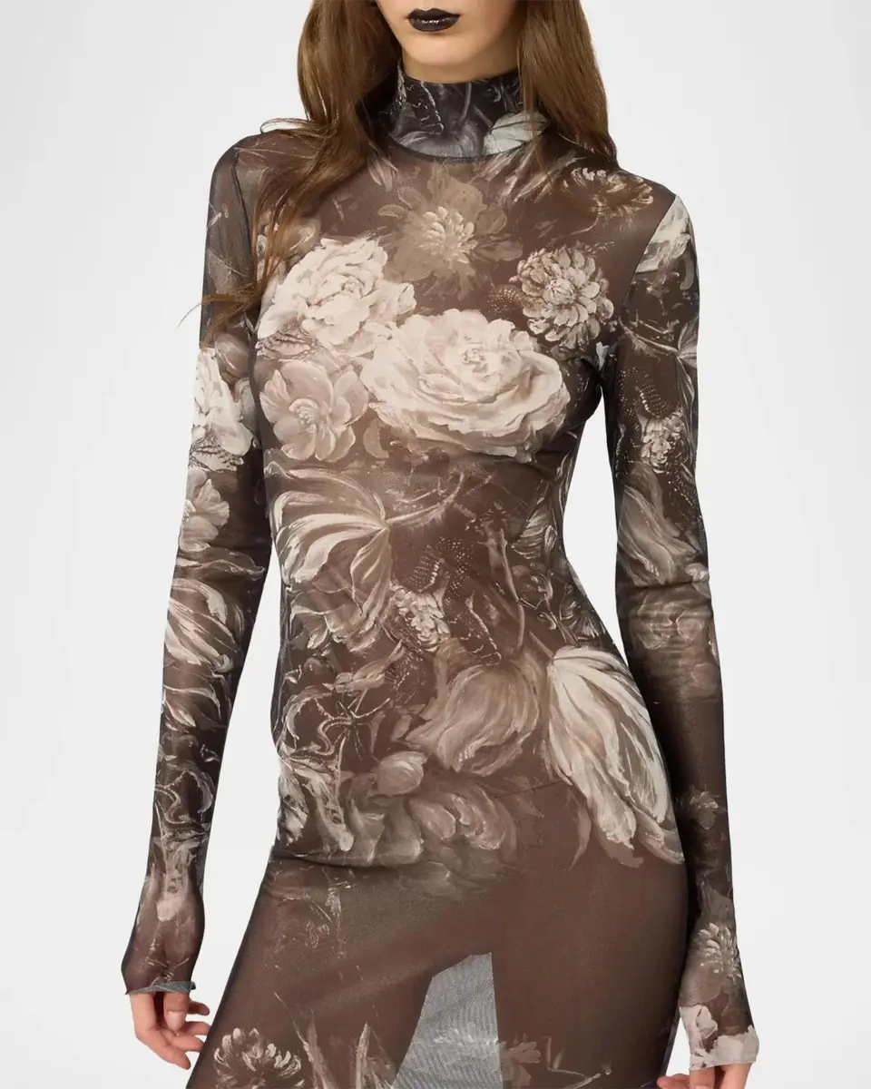 Roberto Cavalli Printed Sheer Maxi Dress | Thumbnail 5 Roberto Cavalli Printed Sheer Maxi Dress | Thumbnail 5