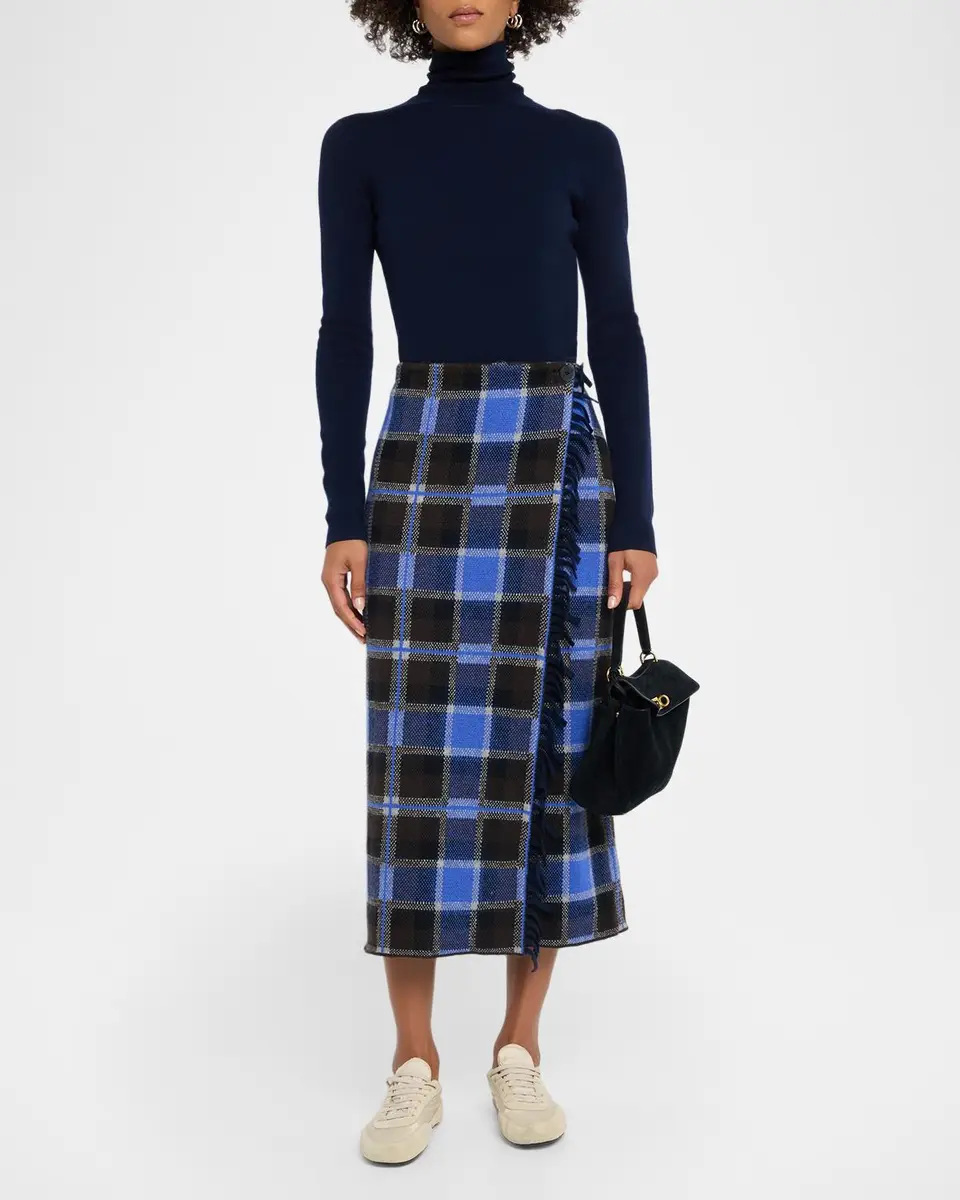 Guest In Residence Tartan Midi Wrap Skirt | Thumbnail 2