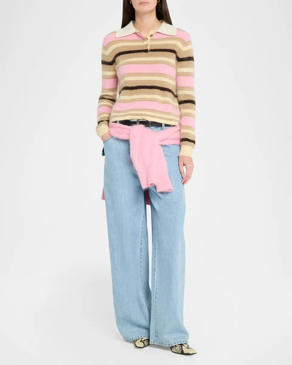 Guest In Residence Grizzly Cashmere Crop Rugby Sweater | Thumbnail 2 Guest In Residence Grizzly Cashmere Crop Rugby Sweater | Thumbnail 2