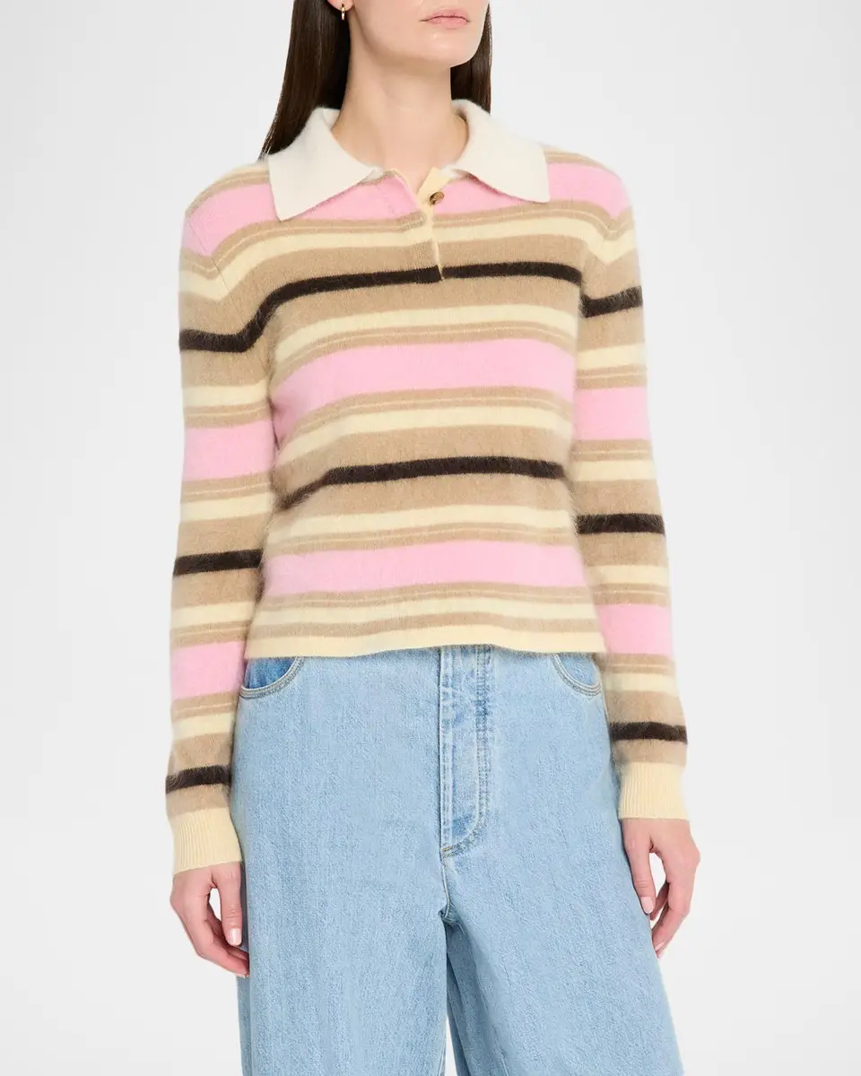 Guest In Residence Grizzly Cashmere Crop Rugby Sweater | Thumbnail 4 Guest In Residence Grizzly Cashmere Crop Rugby Sweater | Thumbnail 4