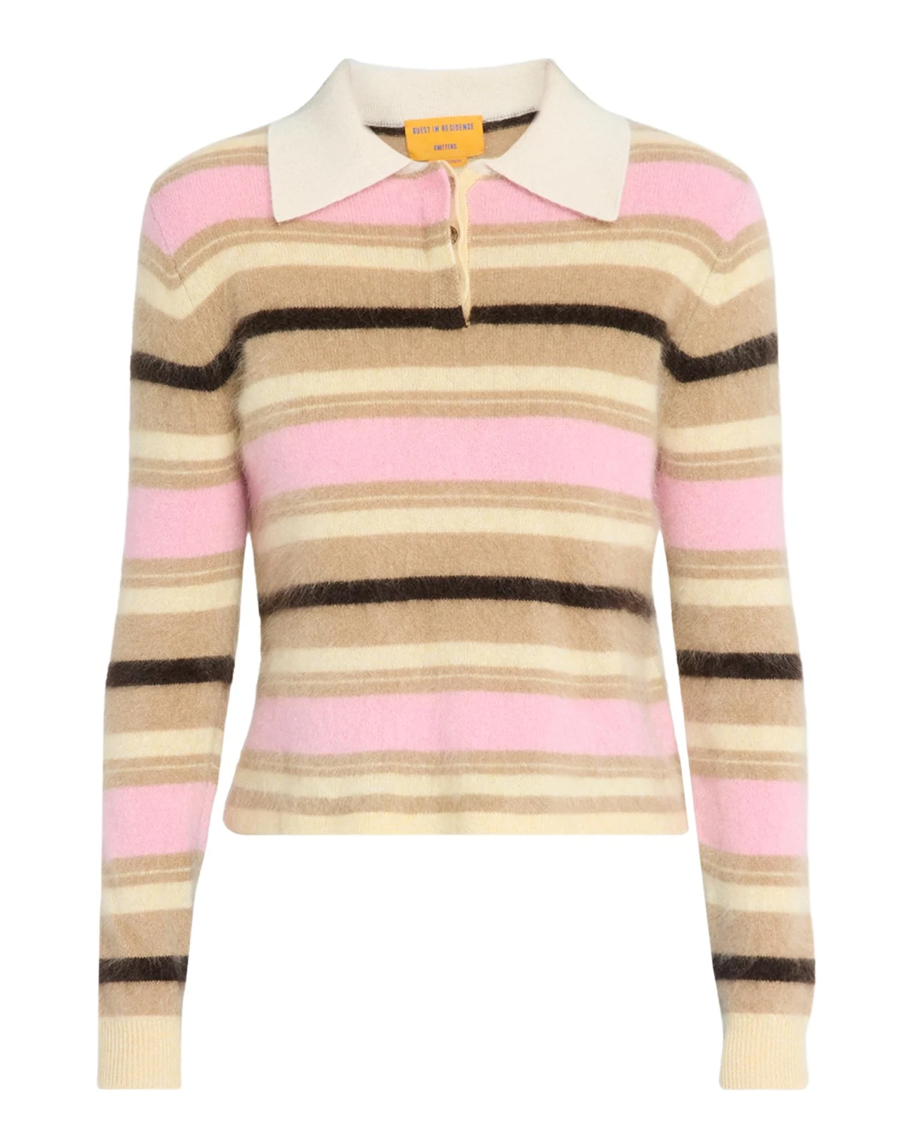 Guest In Residence Grizzly Cashmere Crop Rugby Sweater