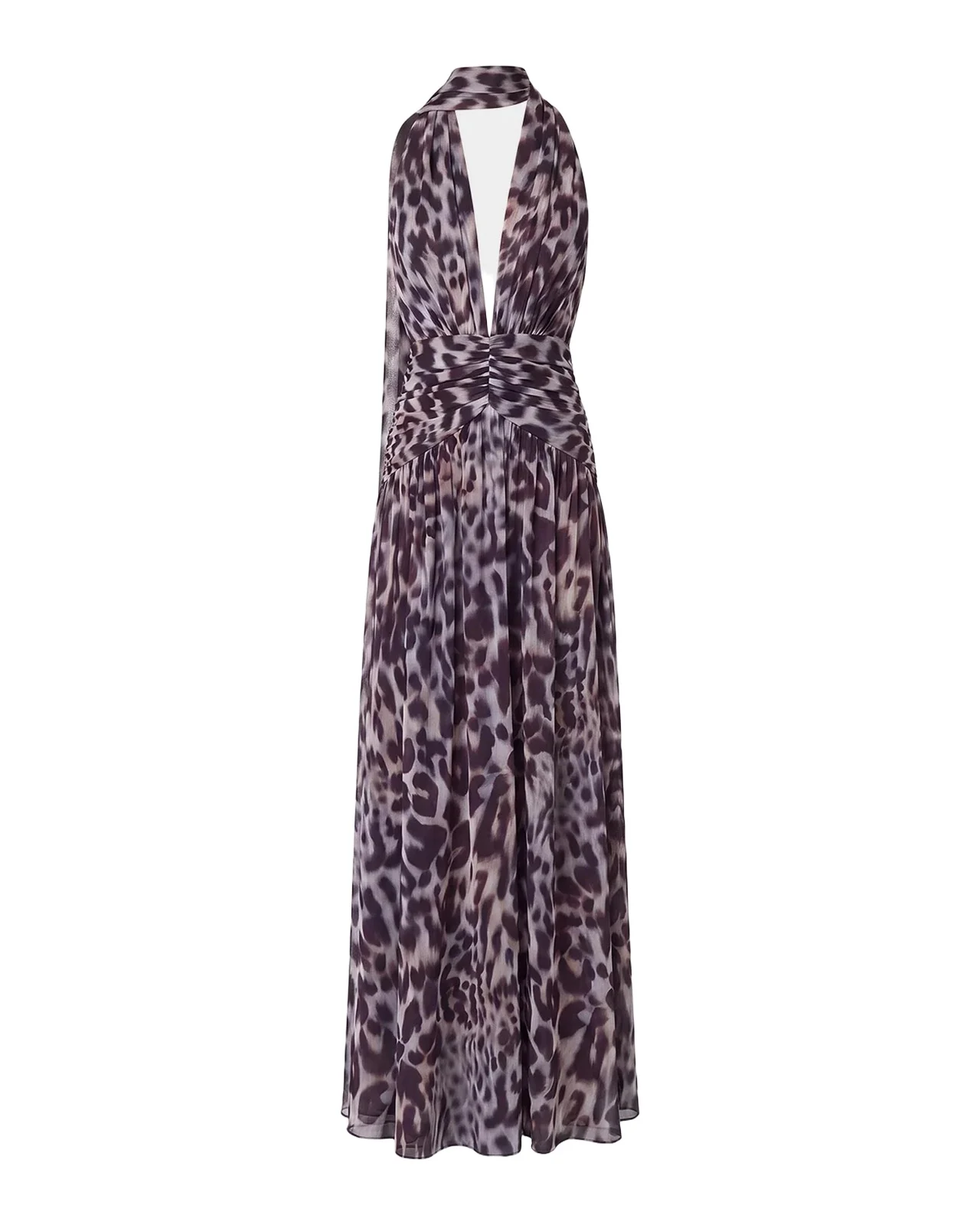 NICHOLAS Arella Plunging Leopard-Print Maxi Dress