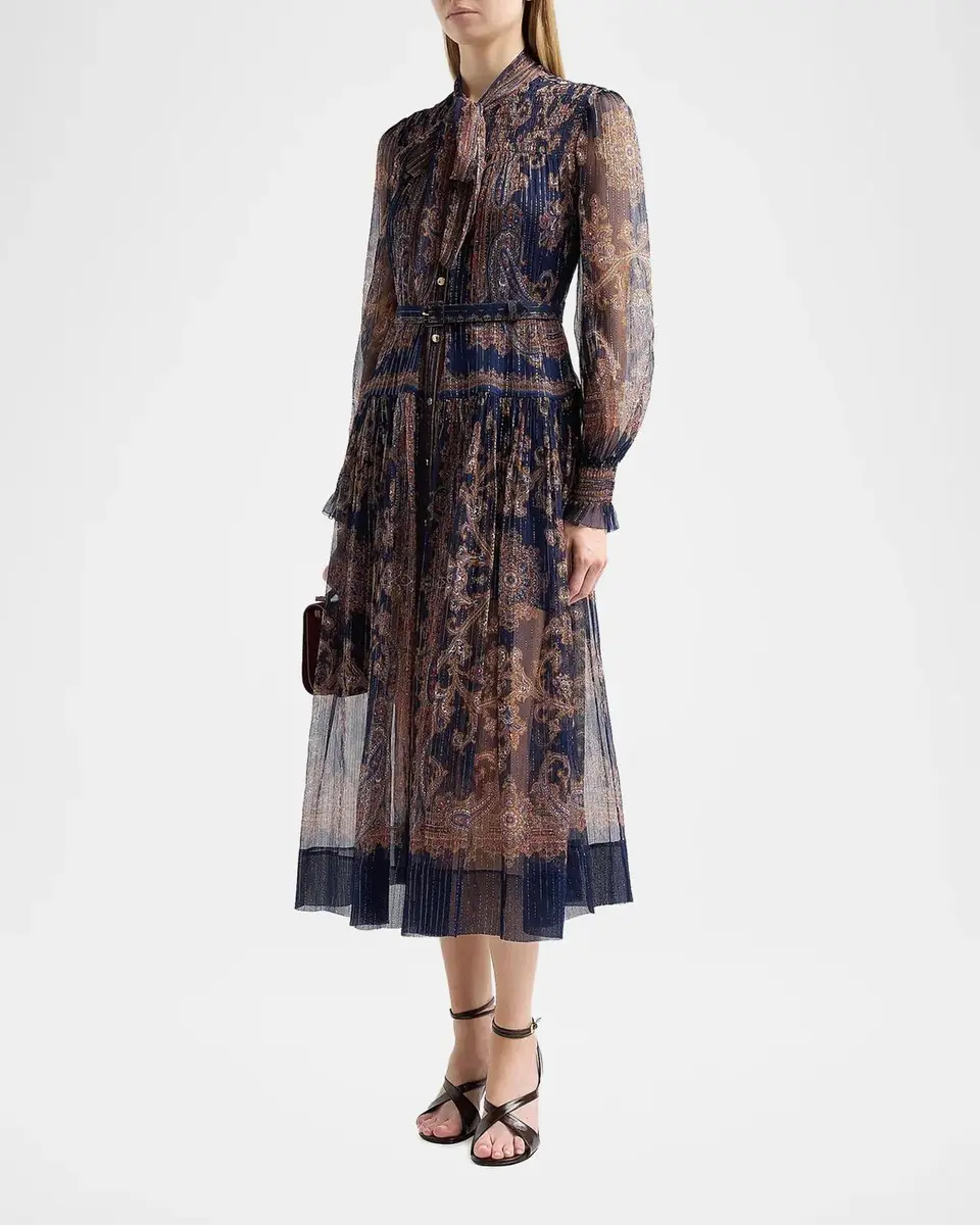 Self-Portrait Printed Georgette Midi Dress | Thumbnail 4