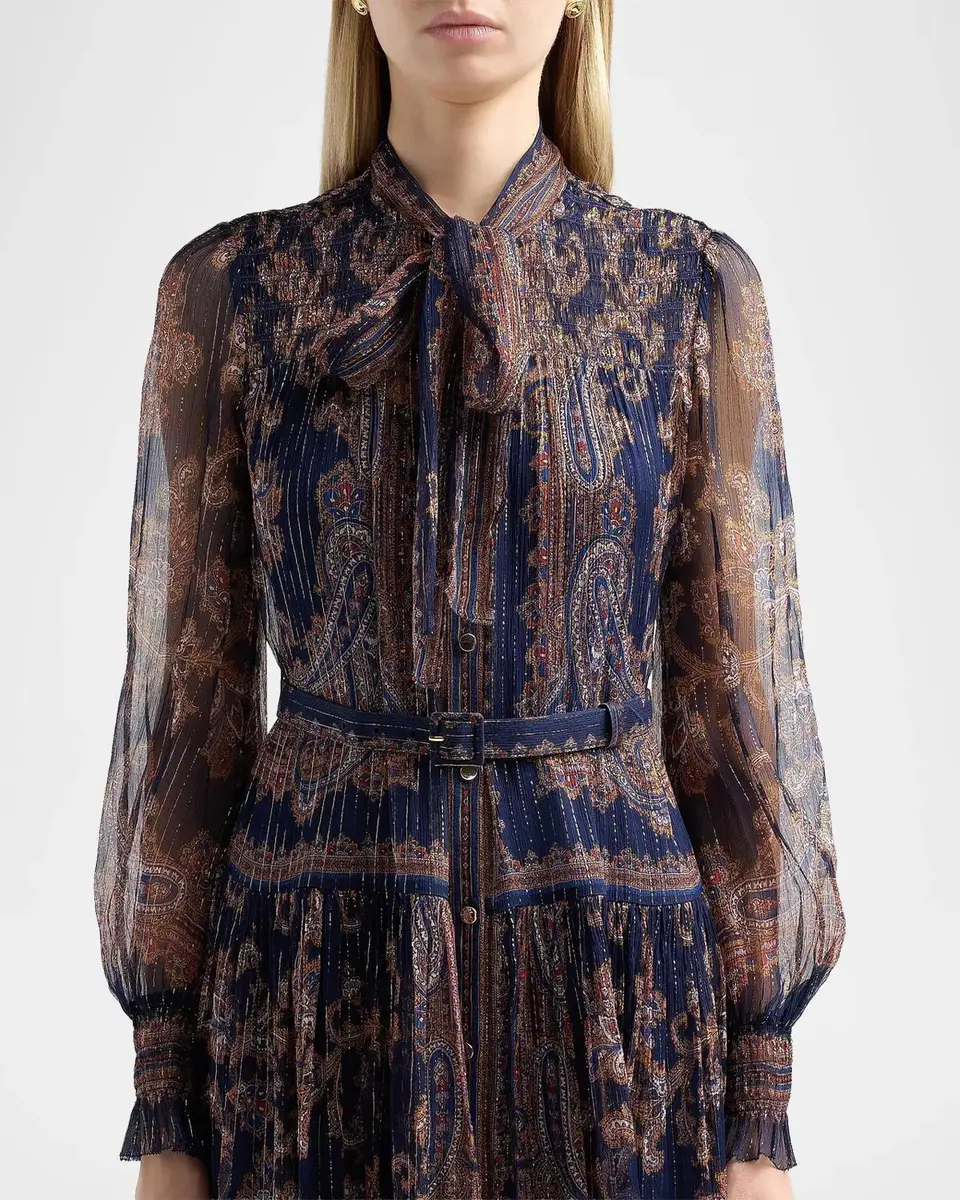Self-Portrait Printed Georgette Midi Dress | Thumbnail 5