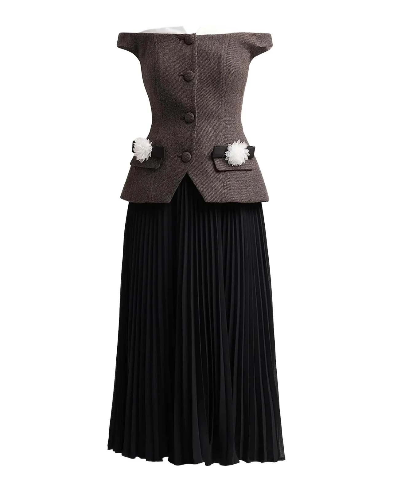 Off-the-Shoulder Chiffon Midi Dress Off-the-Shoulder Chiffon Midi Dress