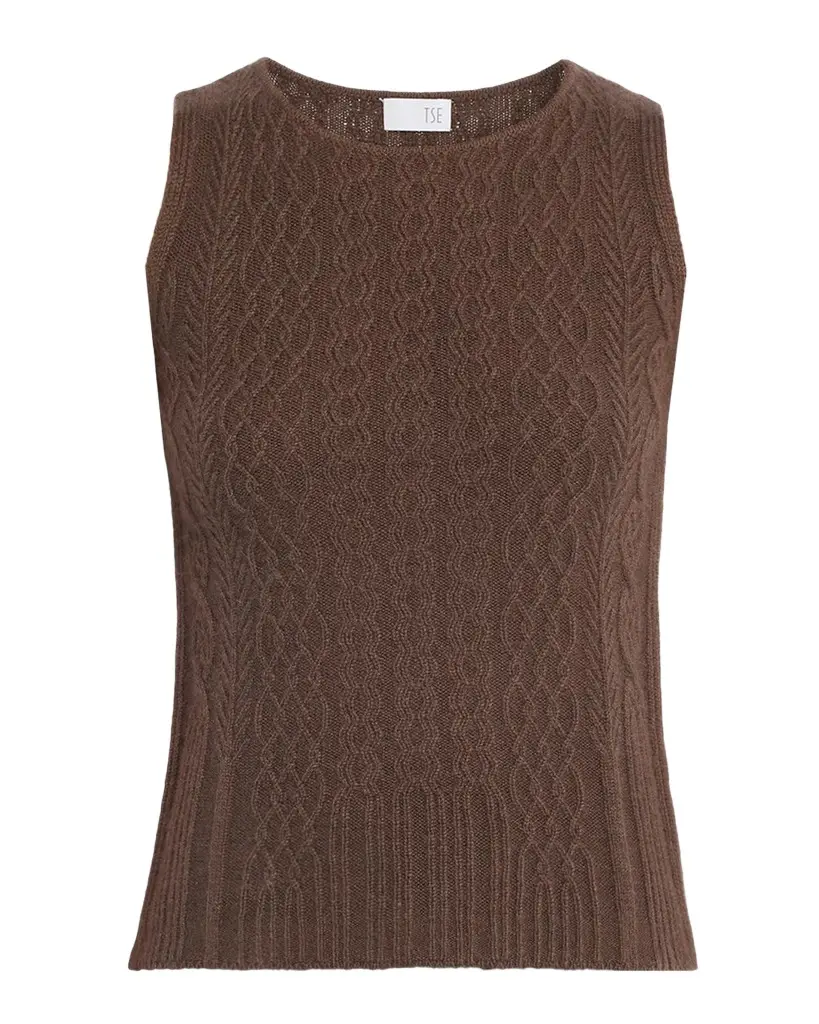 TSE Cashmere Cashmere Cable-Knit Sweater Tank