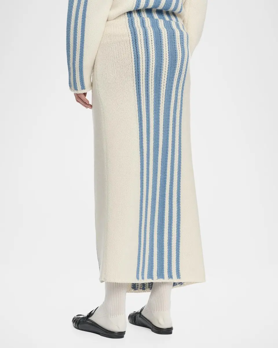 Malo Striped Wool-Cashmere Knit Maxi Skirt | Thumbnail 3 Malo Striped Wool-Cashmere Knit Maxi Skirt | Thumbnail 3