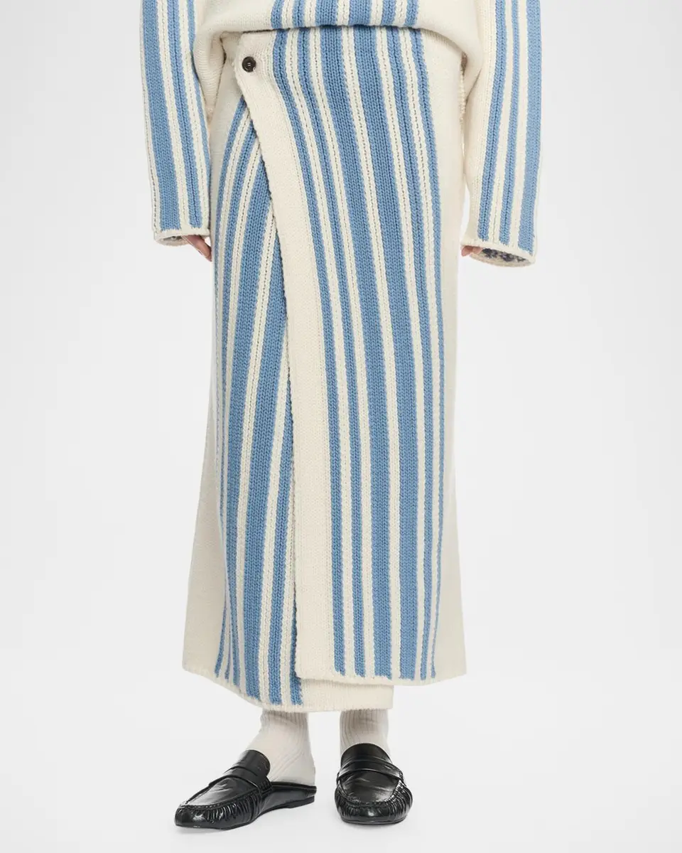 Malo Striped Wool-Cashmere Knit Maxi Skirt | Thumbnail 4 Malo Striped Wool-Cashmere Knit Maxi Skirt | Thumbnail 4