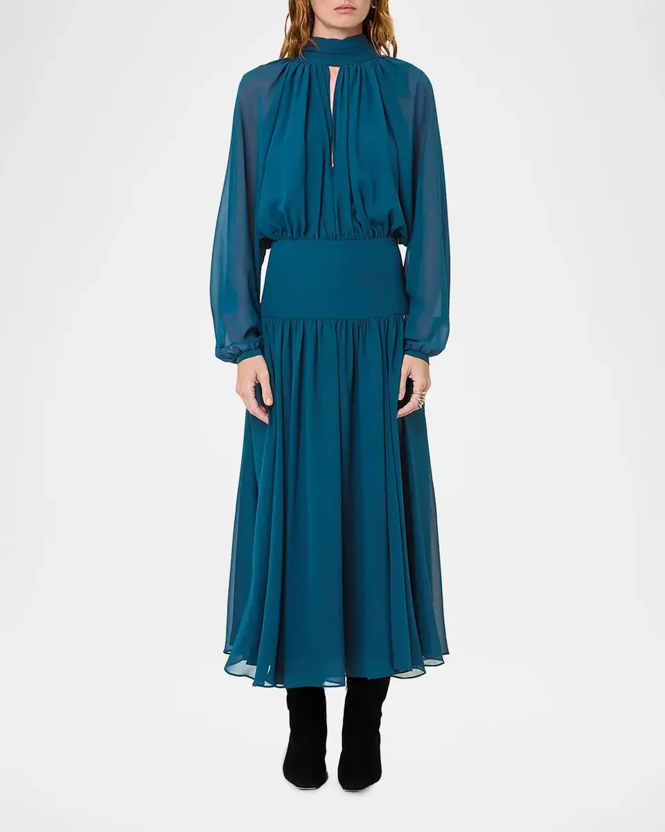 NICHOLAS Aneta Gathered Georgette Maxi Dress | Thumbnail 2 NICHOLAS Aneta Gathered Georgette Maxi Dress | Thumbnail 2