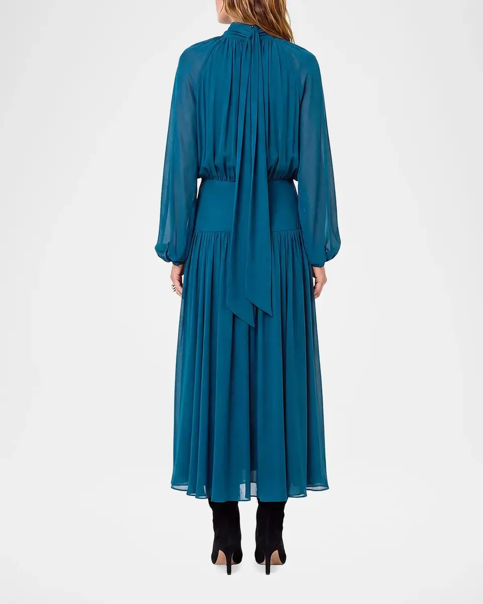 NICHOLAS Aneta Gathered Georgette Maxi Dress | Thumbnail 3 NICHOLAS Aneta Gathered Georgette Maxi Dress | Thumbnail 3