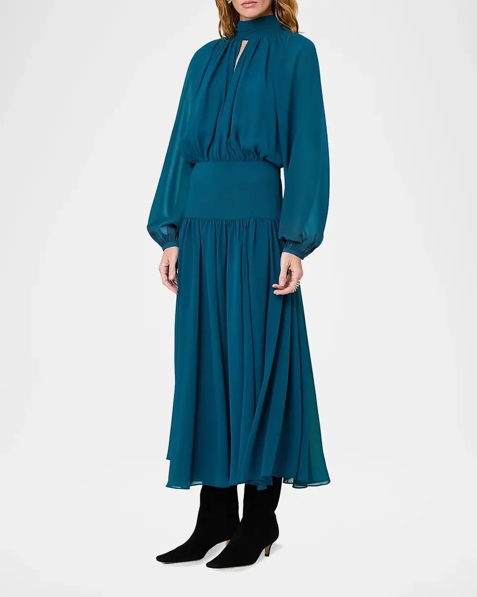 NICHOLAS Aneta Gathered Georgette Maxi Dress | Thumbnail 4 NICHOLAS Aneta Gathered Georgette Maxi Dress | Thumbnail 4