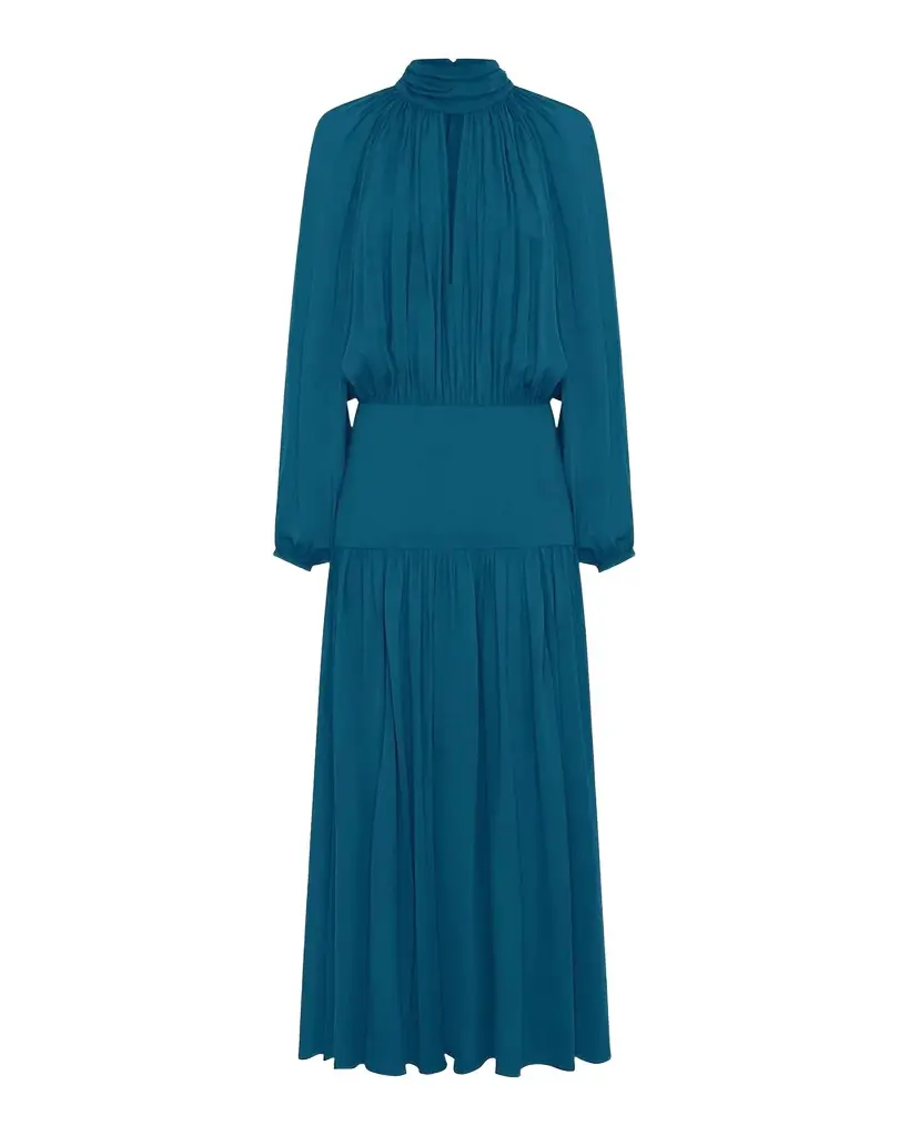Aneta Gathered Georgette Maxi Dress