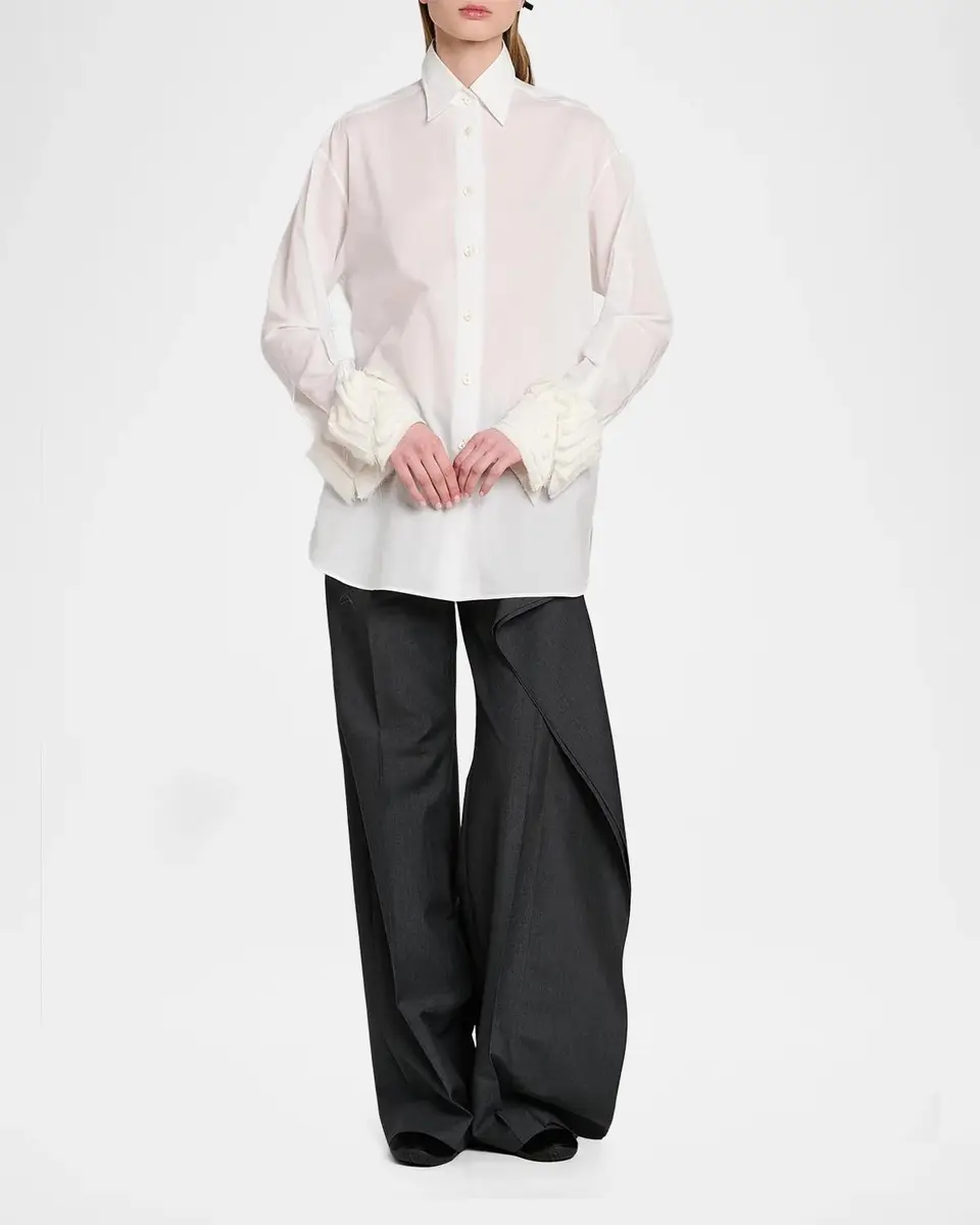Jil Sander Layered-Cuff Cotton Top | Thumbnail 2 Jil Sander Layered-Cuff Cotton Top | Thumbnail 2