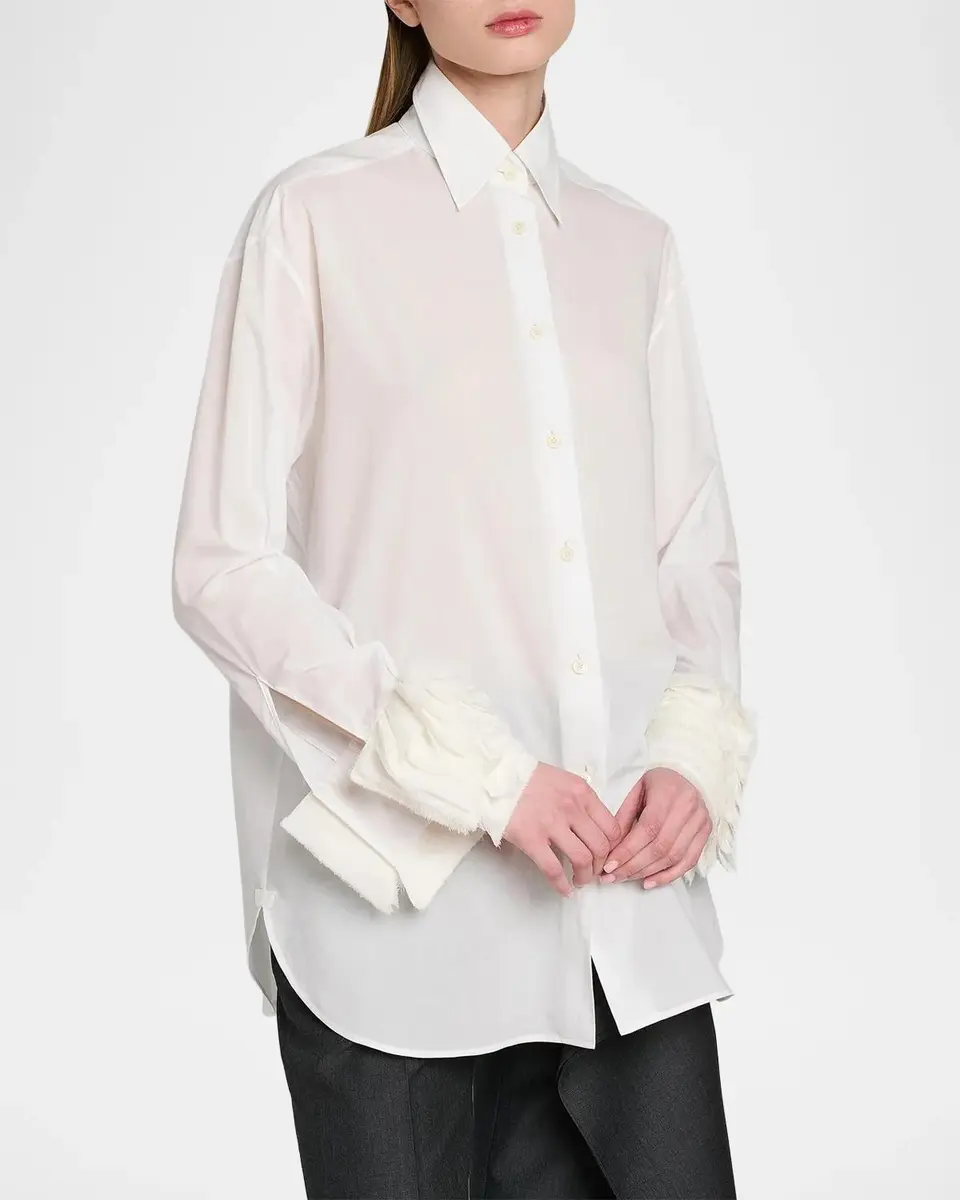 Jil Sander Layered-Cuff Cotton Top | Thumbnail 3 Jil Sander Layered-Cuff Cotton Top | Thumbnail 3