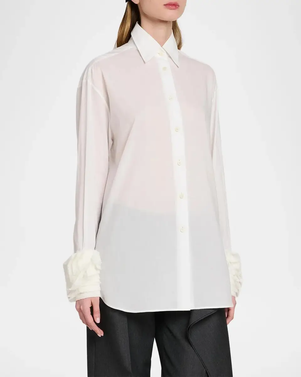 Jil Sander Layered-Cuff Cotton Top | Thumbnail 5 Jil Sander Layered-Cuff Cotton Top | Thumbnail 5