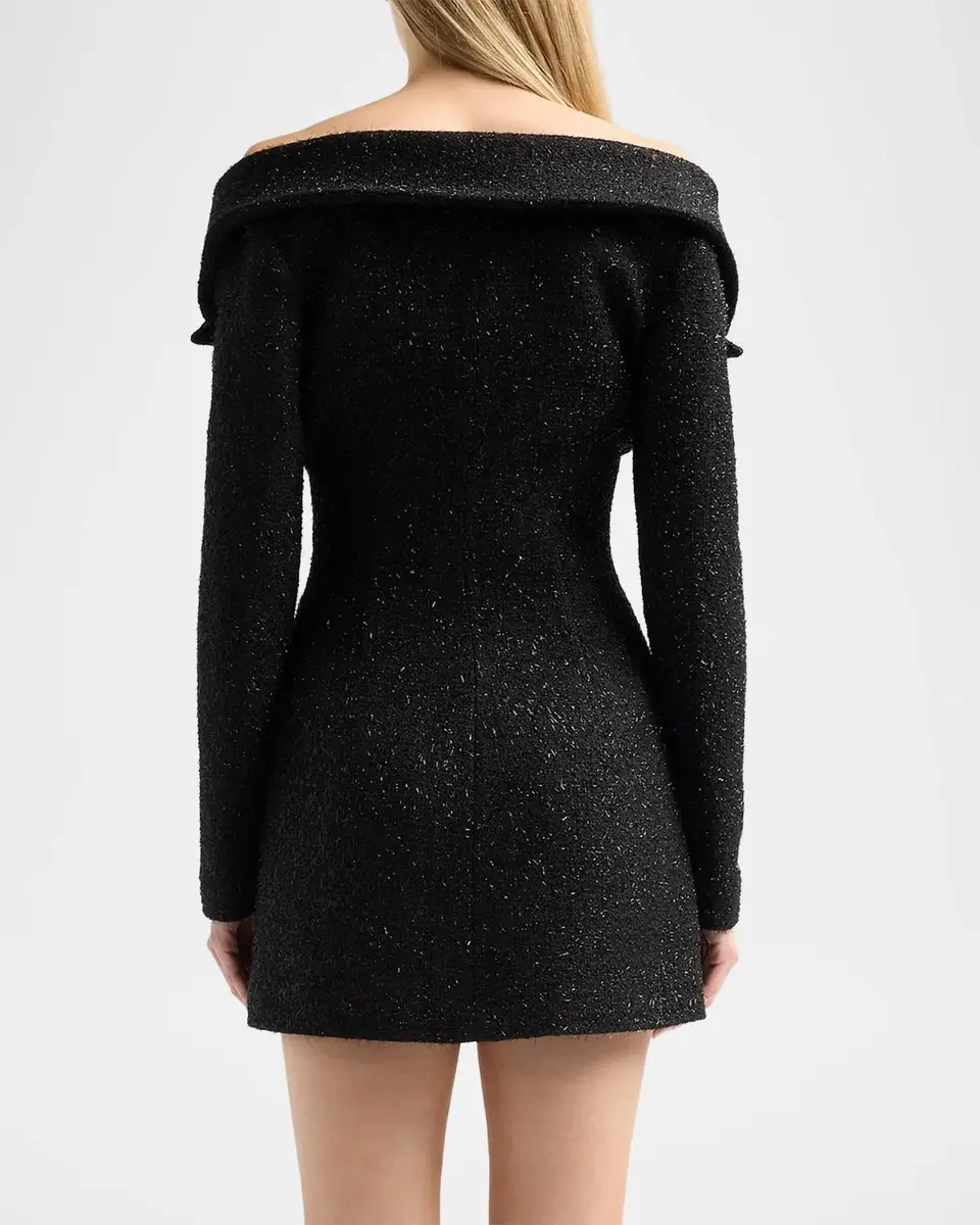 Self-Portrait Metallic Boucle Mini Dress | Thumbnail 3 Self-Portrait Metallic Boucle Mini Dress | Thumbnail 3