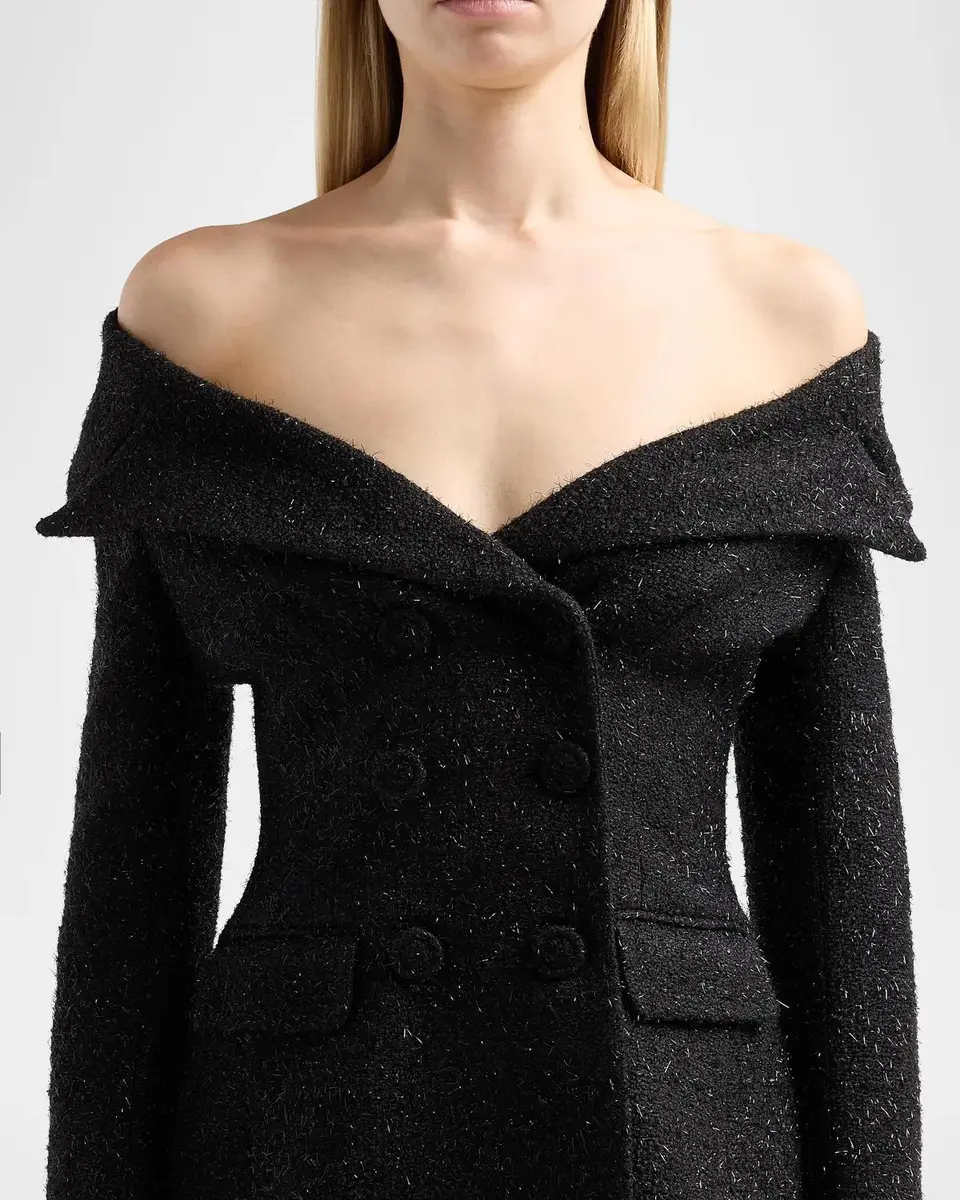 Self-Portrait Metallic Boucle Mini Dress | Thumbnail 5 Self-Portrait Metallic Boucle Mini Dress | Thumbnail 5