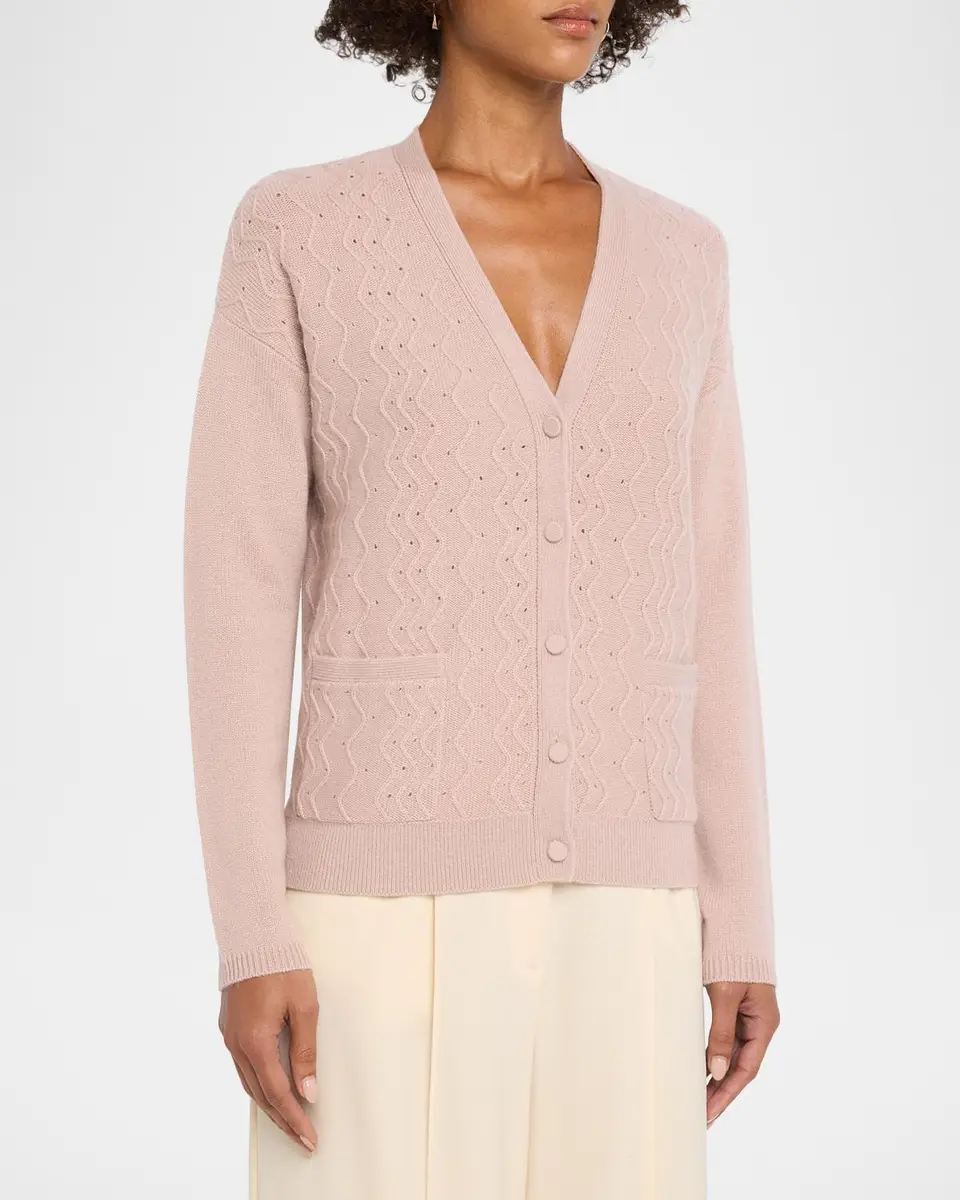 TSE Cashmere Cashmere Textured Button-Front Cardigan | Thumbnail 4 TSE Cashmere Cashmere Textured Button-Front Cardigan | Thumbnail 4