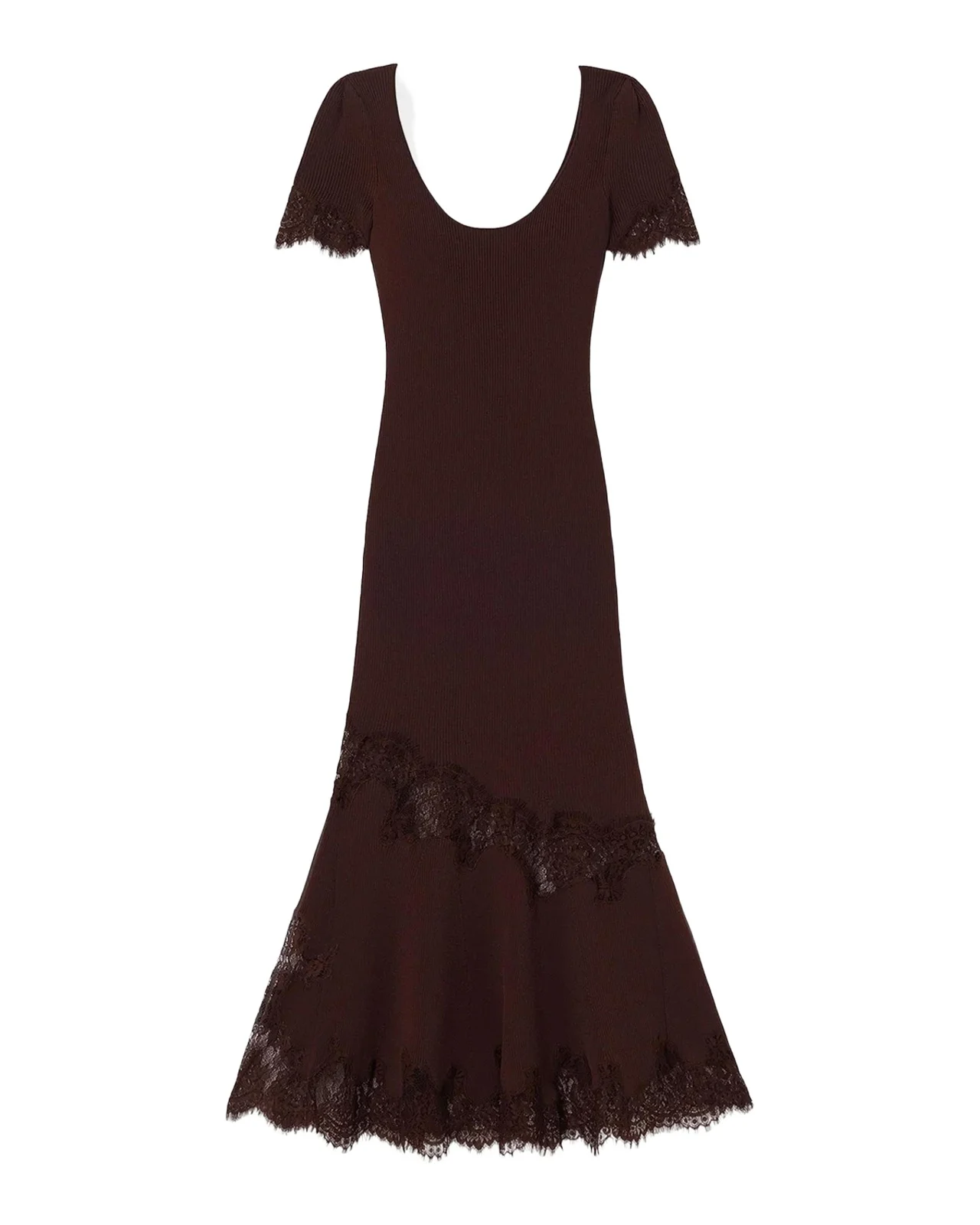Lace-Trim Rib-Knit Midi Dress Lace-Trim Rib-Knit Midi Dress