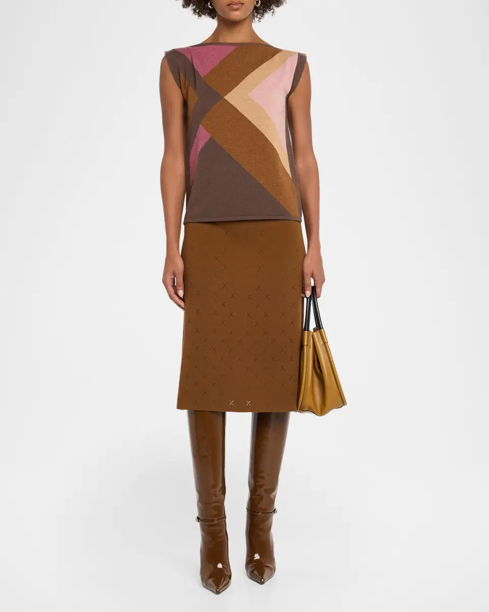 TSE Cashmere Diamond Pointelle Knit Midi Skirt | Thumbnail 2 TSE Cashmere Diamond Pointelle Knit Midi Skirt | Thumbnail 2