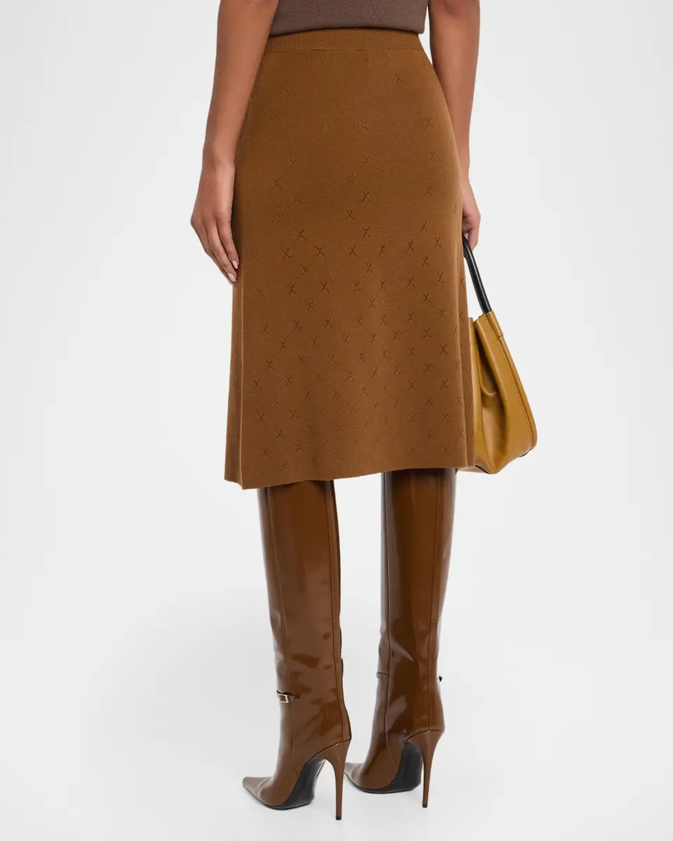TSE Cashmere Diamond Pointelle Knit Midi Skirt | Thumbnail 3 TSE Cashmere Diamond Pointelle Knit Midi Skirt | Thumbnail 3