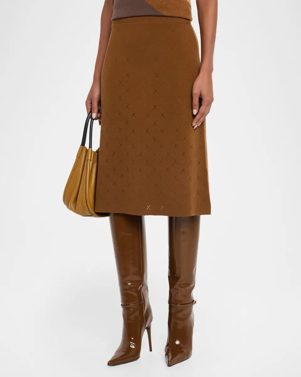 TSE Cashmere Diamond Pointelle Knit Midi Skirt | Thumbnail 4 TSE Cashmere Diamond Pointelle Knit Midi Skirt | Thumbnail 4