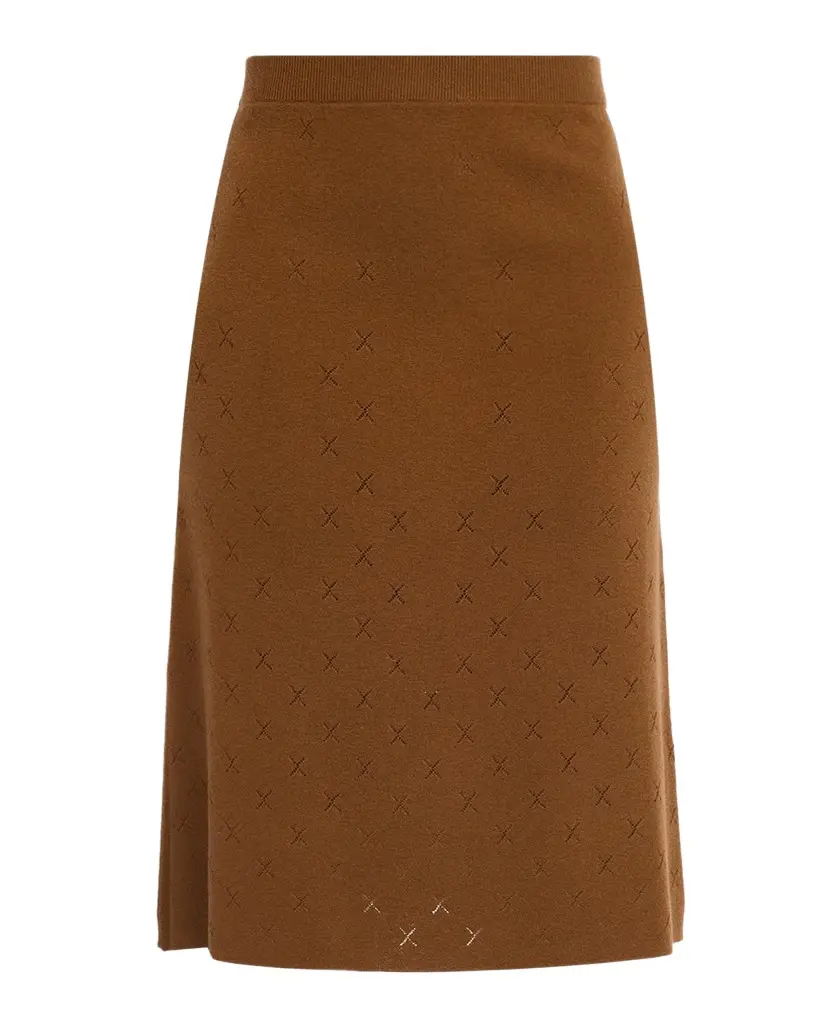 TSE Cashmere Diamond Pointelle Knit Midi Skirt