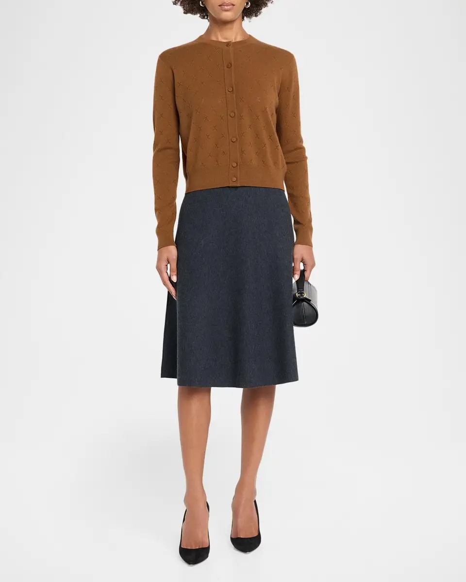 TSE Cashmere Cashmere Pointelle-Knit Crewneck Cardigan | Thumbnail 2 TSE Cashmere Cashmere Pointelle-Knit Crewneck Cardigan | Thumbnail 2